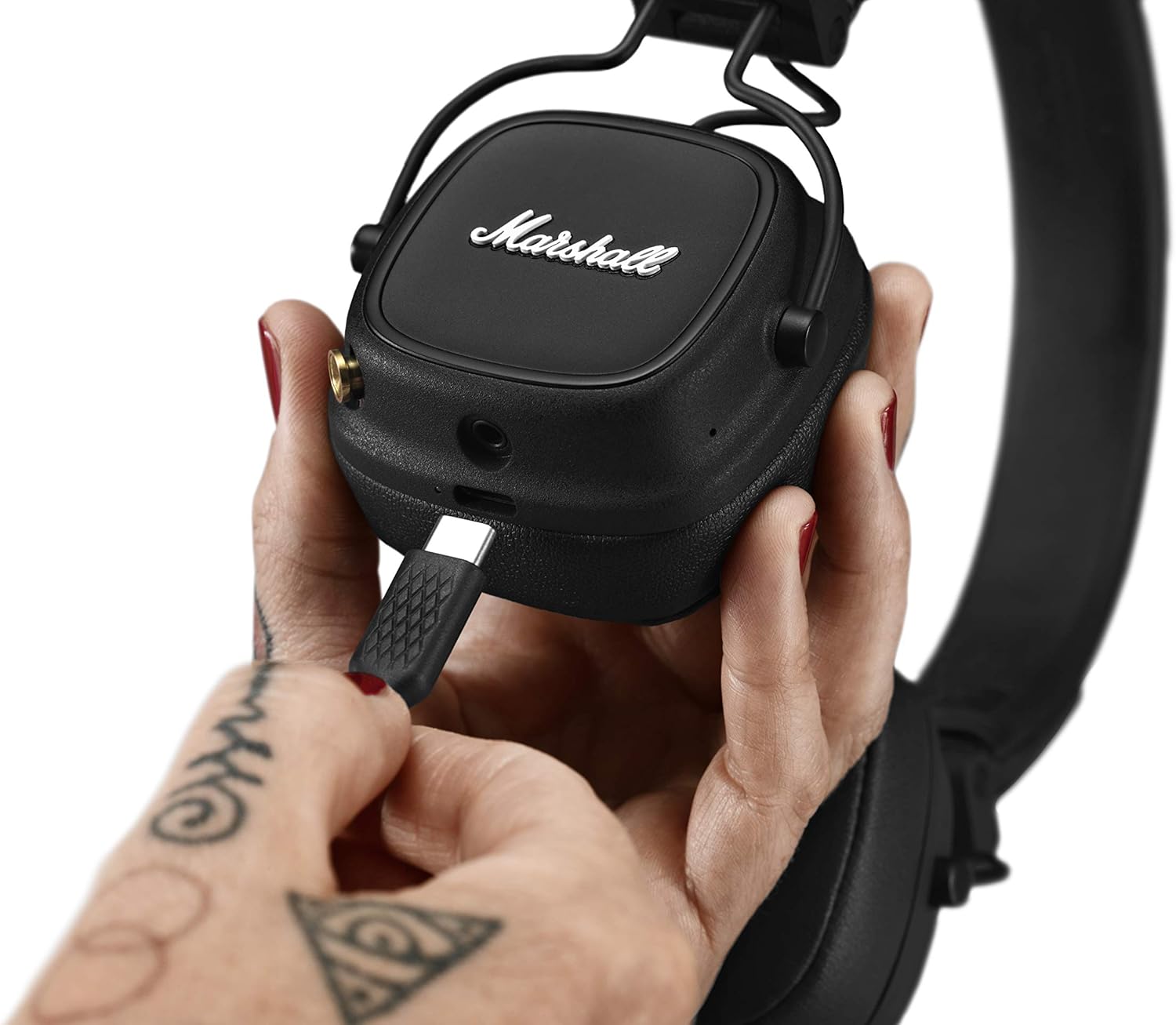 Marshall Casque Bluetooth supra-auriculaire Major IV, écouteurs sans fil, pliables, autonomie sans fil de plus de 80 heures, noir