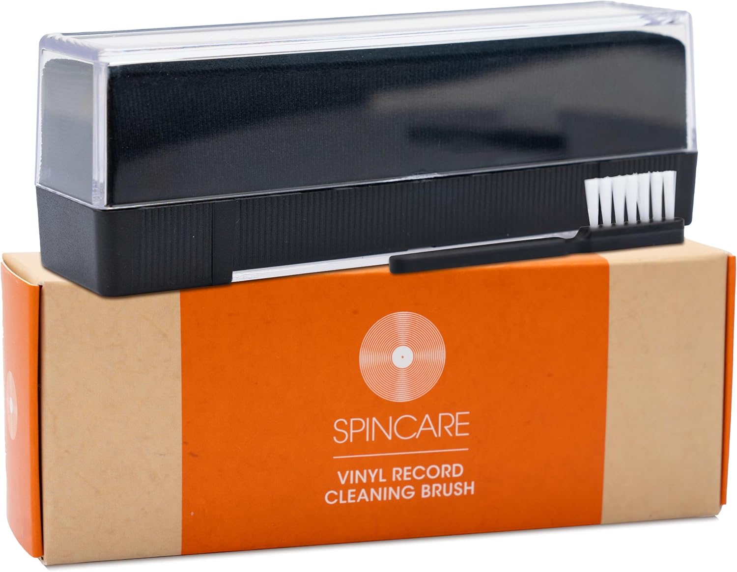 Brosse Nettoyage Disques Vinyle par SPINCARE | Kit Inclut Velours Brosse Antistatique & Stylus | pour Nettoyage & Entretien LP & Plateau Tournant