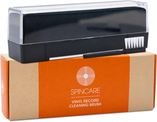 Brosse Nettoyage Disques Vinyle par SPINCARE | Kit Inclut Velours Brosse Antistatique & Stylus | pour Nettoyage & Entretien LP & Plateau Tournant